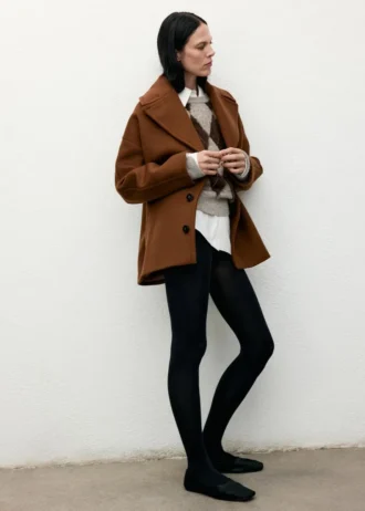 Cappotto in lana con revers Manteco