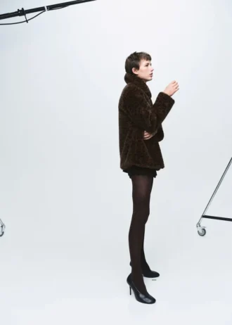 Cappotto in pelliccia sintetica leopardata