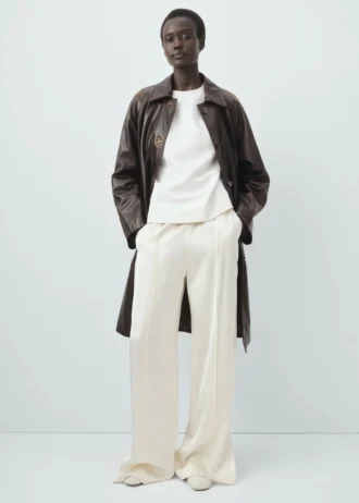 Cappotto lungo 100% pelle