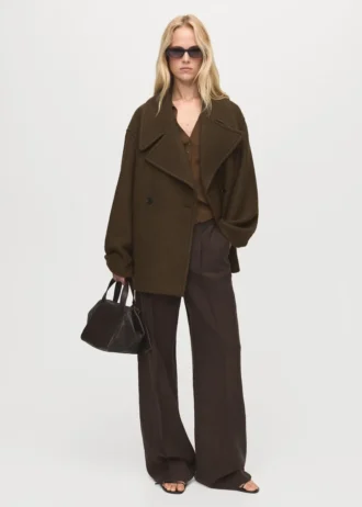 Cappotto oversize in lana con maxi revers