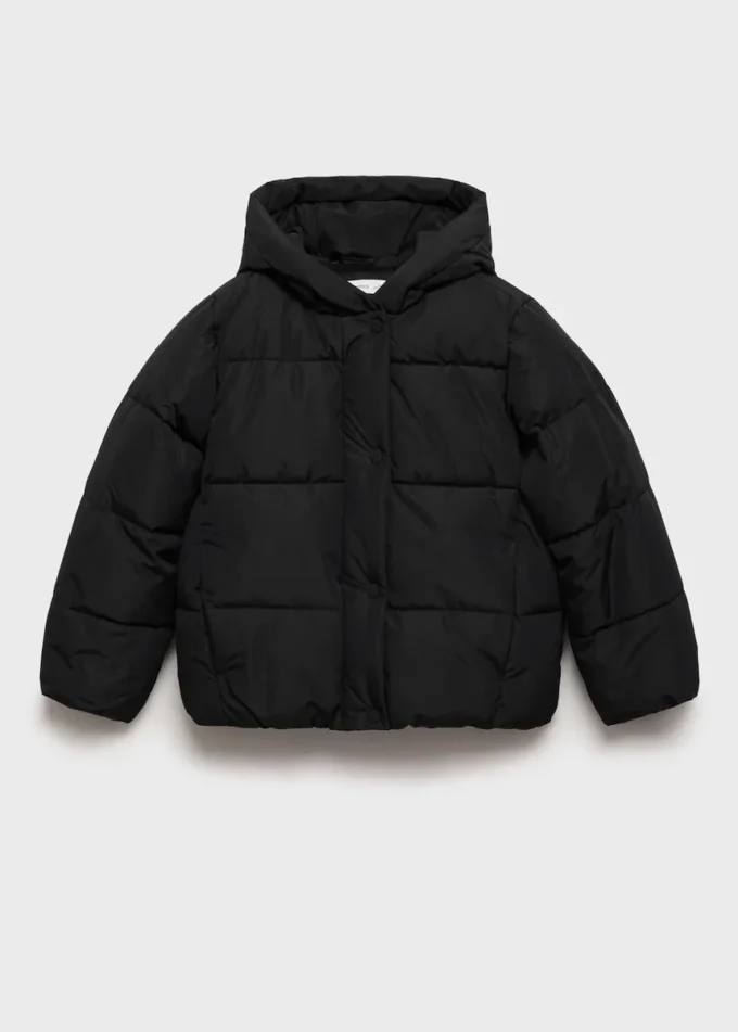 Cappotto trapuntato con fodera e cappuccio Cappotto trapuntato con fodera e cappuccio