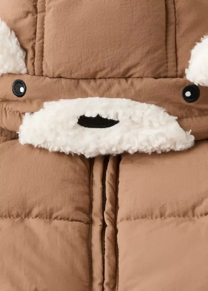 Cappotto trapuntato effetto pelliccia