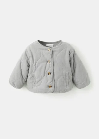 Cappotto trapuntato in velluto a coste