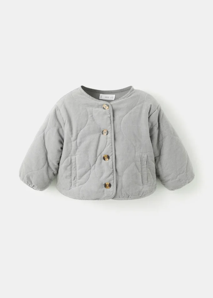 Cappotto trapuntato in velluto a coste