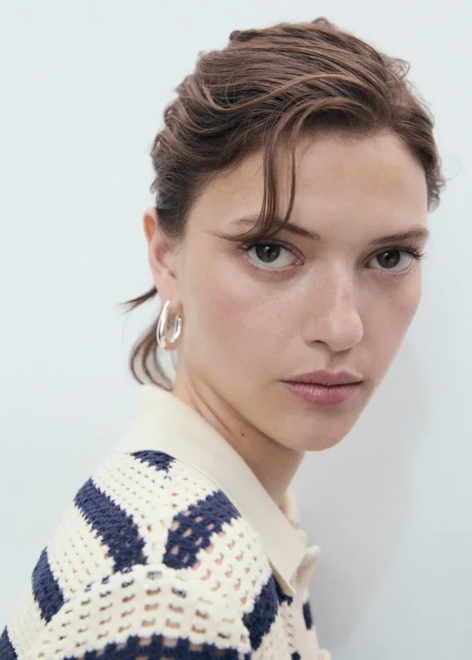 Cardigan a maniche corte a righe Cardigan a maniche corte a righe