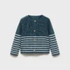 Cardigan a righe in maglia