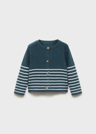 Cardigan a righe in maglia