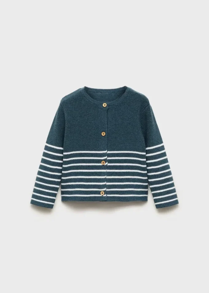 Cardigan a righe in maglia