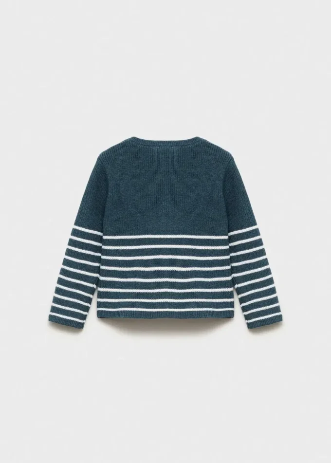 Cardigan a righe in maglia