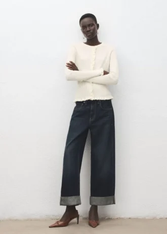 Cardigan con bordi smerlati