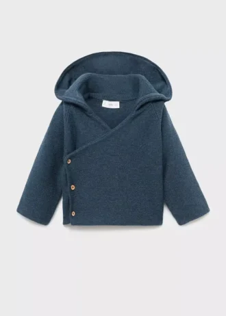 Cardigan con cappuccio in maglia