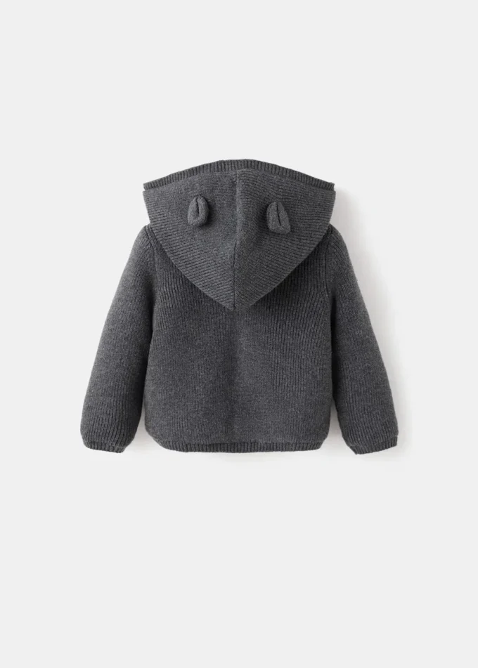 Cardigan con cappuccio in shearling