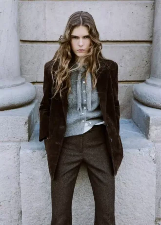 Cardigan con collo a farfalla