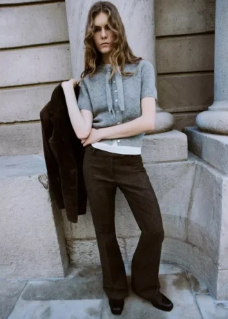 Cardigan con collo a farfalla