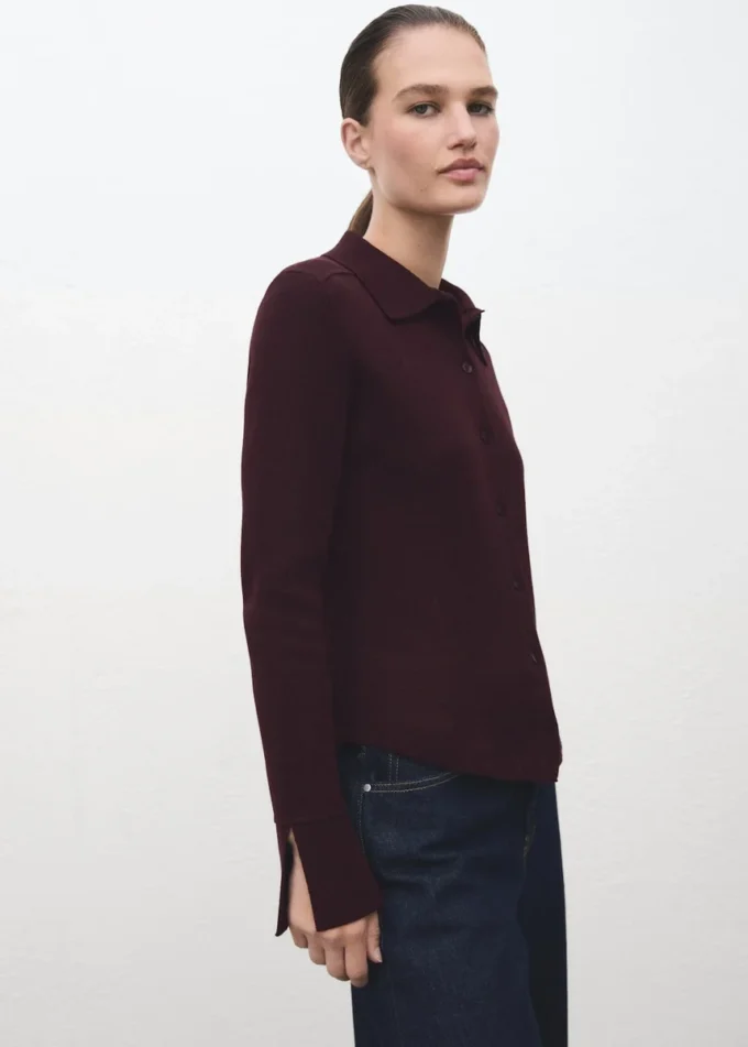 Cardigan con collo camicia Cardigan con collo camicia