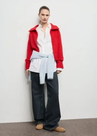 Cardigan con collo camicia