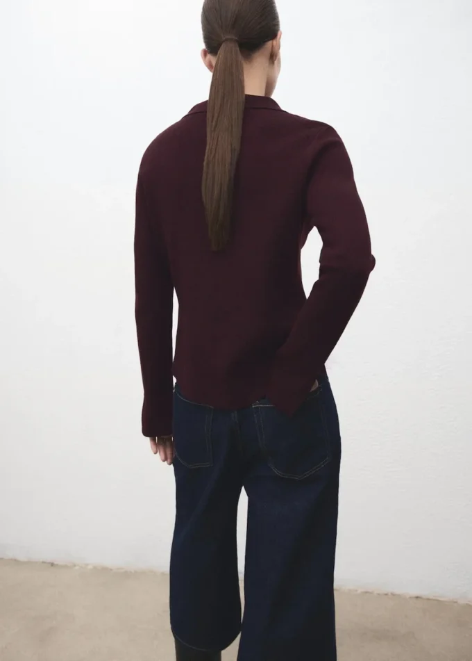 Cardigan con collo camicia Cardigan con collo camicia