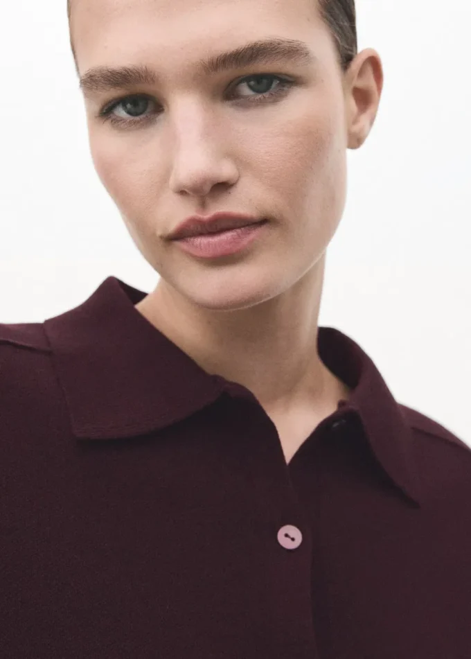 Cardigan con collo camicia Cardigan con collo camicia