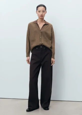 Cardigan con scollo a V e tasche