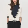 Cardigan con strisce a contrasto Cardigan con strisce a contrasto