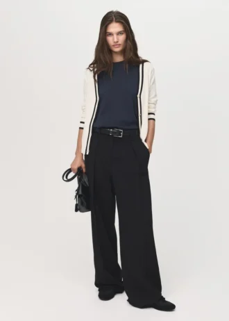 Cardigan con strisce a contrasto