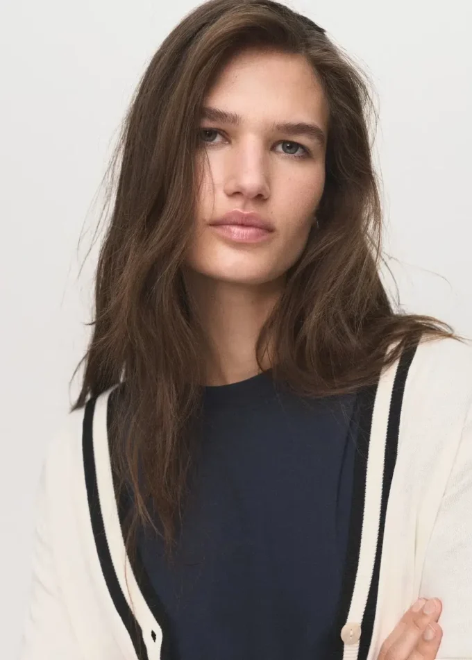 Cardigan con strisce a contrasto Cardigan con strisce a contrasto