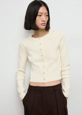 Cardigan in maglia a coste