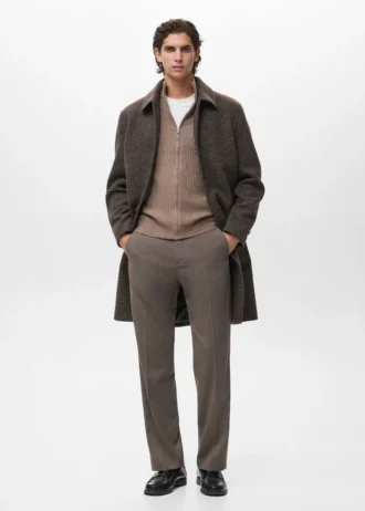 Cardigan in maglia a coste con zip