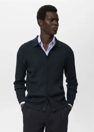 Cardigan in maglia a costine