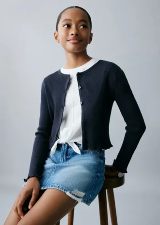 Cardigan in maglia a costine