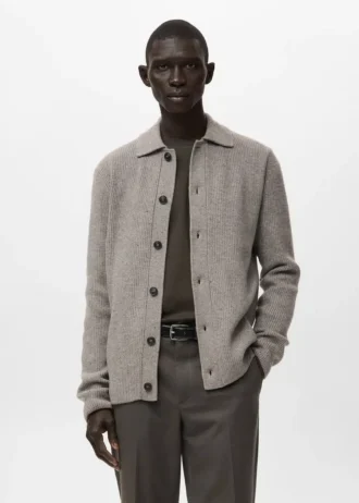 Cardigan in maglia a costine