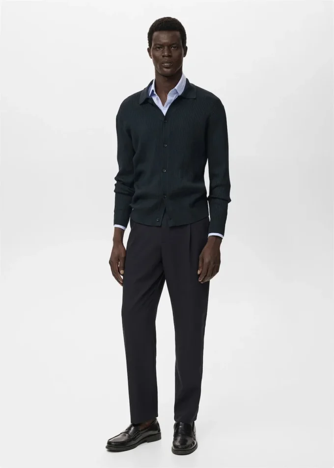 Cardigan in maglia a costine Cardigan in maglia a costine