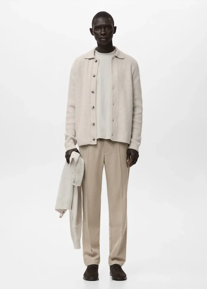 Cardigan in maglia a costine Cardigan in maglia a costine