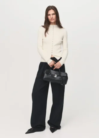 Cardigan in maglia a costine sottili