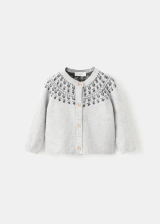 Cardigan in maglia con bordi decorati