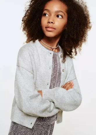 Cardigan in maglia con dettagli lucidi