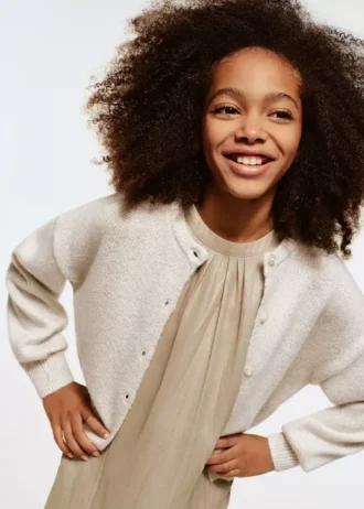 Cardigan in maglia con dettagli lucidi