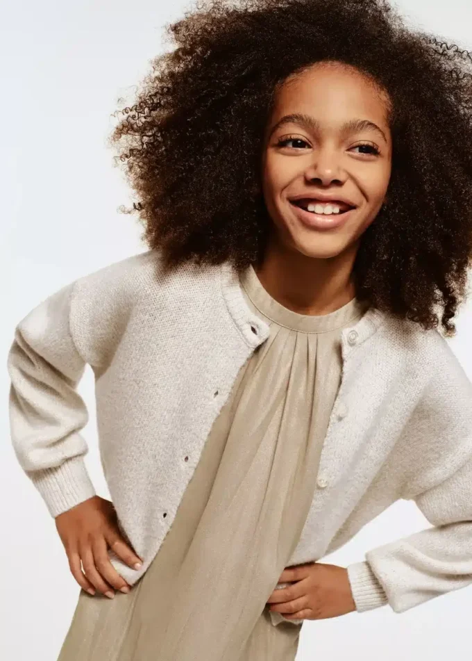 Cardigan in maglia con dettagli lucidi