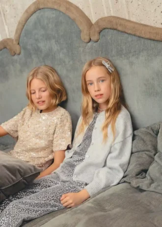 Cardigan in maglia con dettagli lucidi