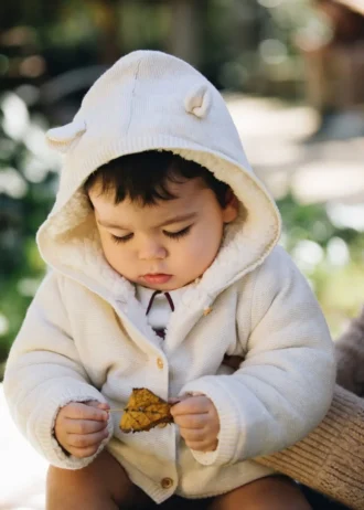 Cardigan in maglia con fodera in pile
