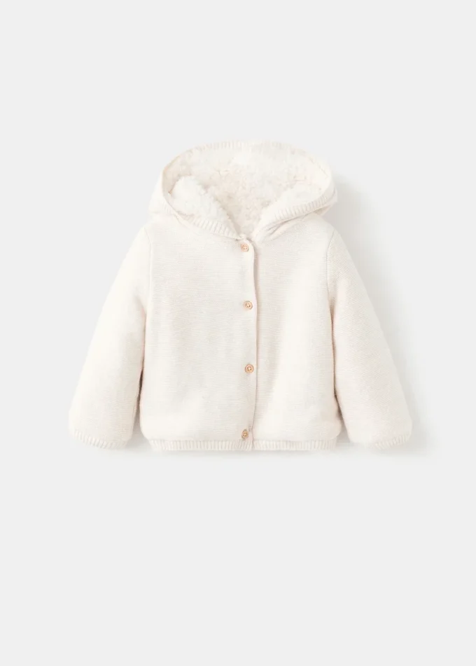 Cardigan in maglia con fodera in pile