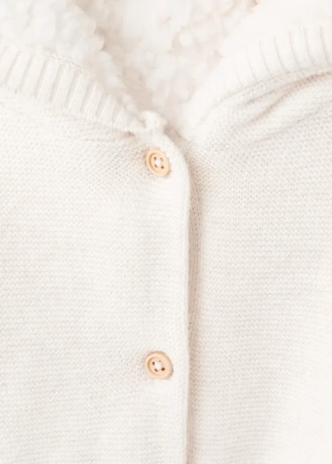 Cardigan in maglia con fodera in pile