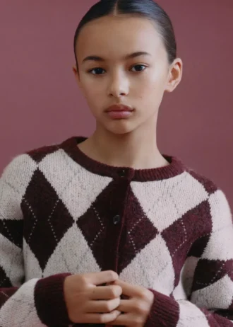 Cardigan in maglia con motivo argyle