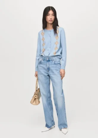 Cardigan in maglia con motivo argyle