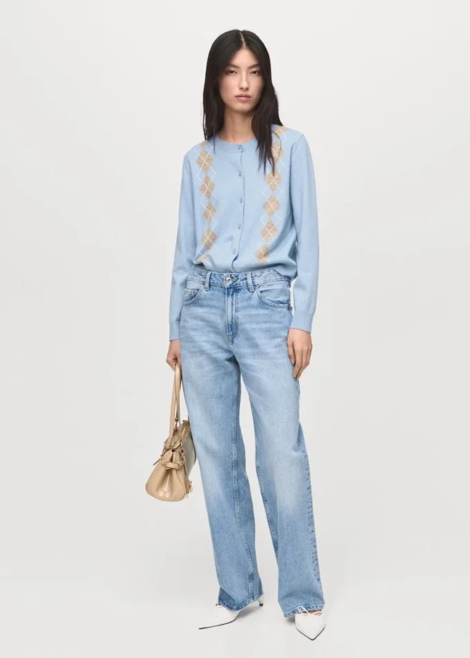 Cardigan in maglia con motivo argyle Cardigan in maglia con motivo argyle