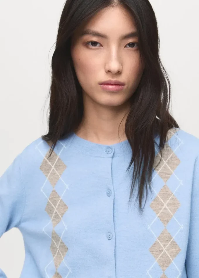 Cardigan in maglia con motivo argyle Cardigan in maglia con motivo argyle