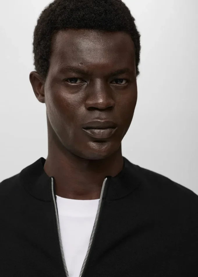 Cardigan in maglia con zip Cardigan in maglia con zip