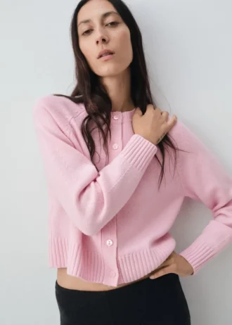 Cardigan in misto lana a maglia grossa