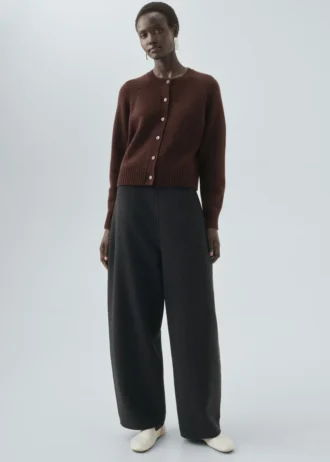 Cardigan in misto lana a maglia grossa