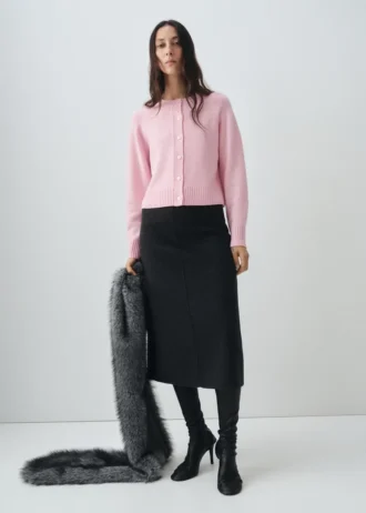 Cardigan in misto lana a maglia grossa